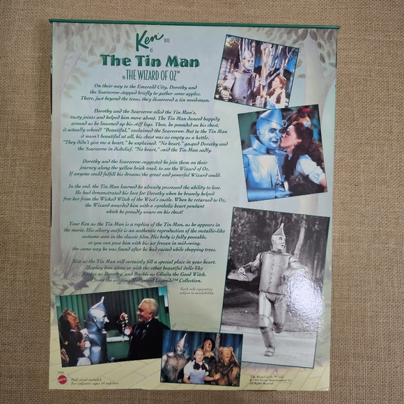 NRFB Ken Tin Man in the Wizard of Oz 1995 Barbie Hollywood Legends Colle… - Picture 7 of 16